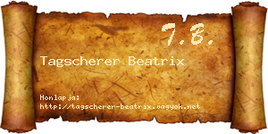 Tagscherer Beatrix névjegykártya